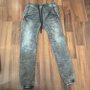 PacSun Black Acid Denim Jogger Pants. Size Small. Great condition.